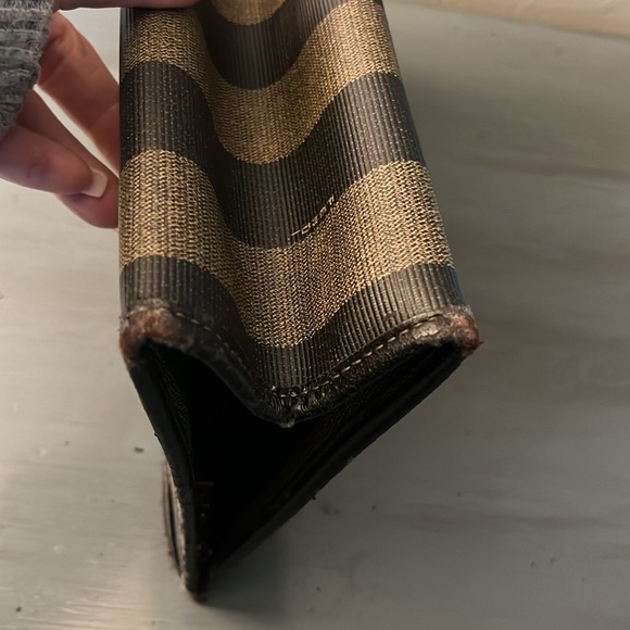 FENDI Pequin Zucca Zucchino Monogram Clutch/Pochette ( Big Size) Brown & Black - Picture 10 of 13